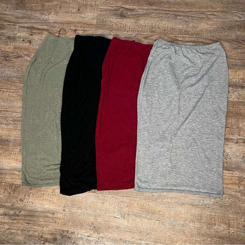 Set of 4 Midi Bodycon Skirts